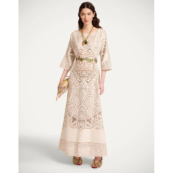 La DoubleJ Super Swing Dress The Nile Black in Jacquard - Dresses - Milanese Maximalist Fashion at Luxury Shoes 