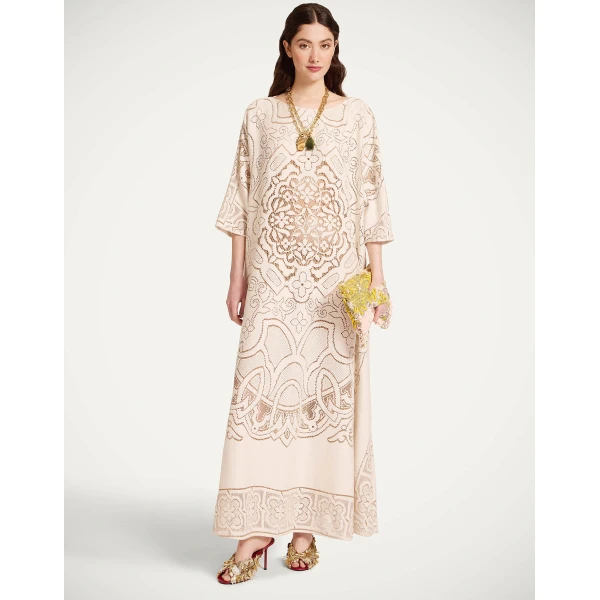 La DoubleJ Super Swing Dress The Nile Black in Jacquard - Dresses - Milanese Maximalist Fashion at Luxury Shoes 