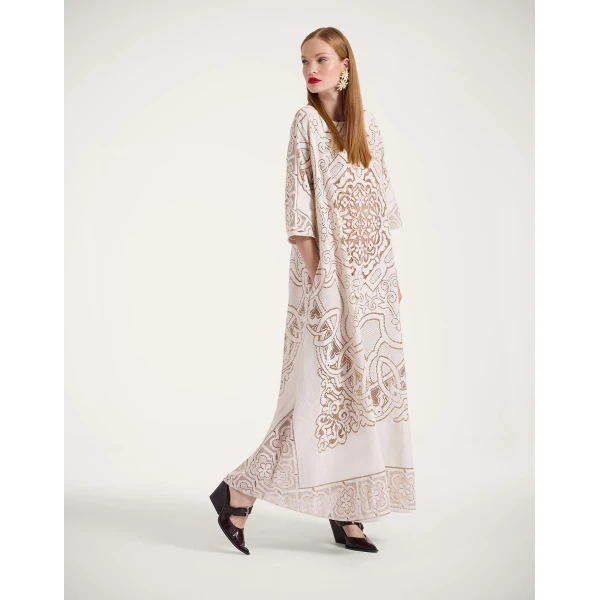 La DoubleJ Super Swing Dress The Nile Black in Jacquard - Dresses - Milanese Maximalist Fashion at Luxury Shoes 