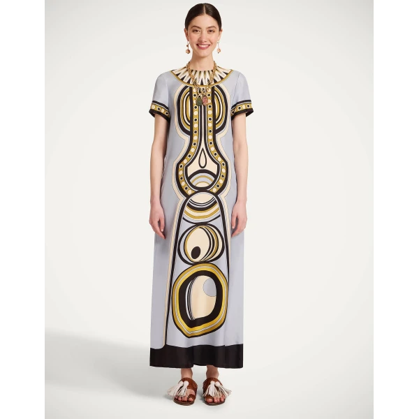 La DoubleJ Swing Dress Agua Cream in Macramé - Dresses - Milanese Maximalist Fashion at Luxury Shoes 
