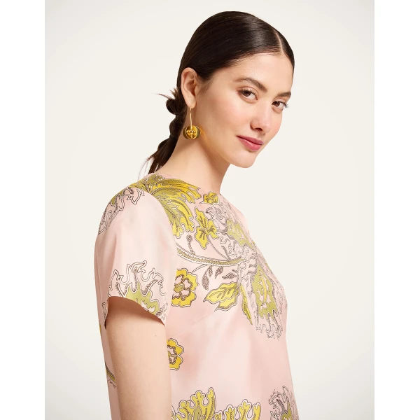 La DoubleJ Swing Dress Anemone Pink in Twill Silk - Dresses - Milanese Maximalist Fashion at Luxury Shoes 