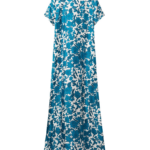 La DoubleJ Swing Dress Lilium Blu in Silk - Dresses - Milanese Maximalist Fashion at Luxury Shoes 