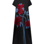 La DoubleJ Swing Dress Mini Iris Dark Orange in Silk Twill - Dresses - Milanese Maximalist Fashion at Luxury Shoes 