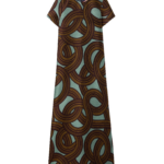La DoubleJ Swing Dress Montecarlo Dusty Blue in Jacquard - Dresses - Milanese Maximalist Fashion at Luxury Shoes 