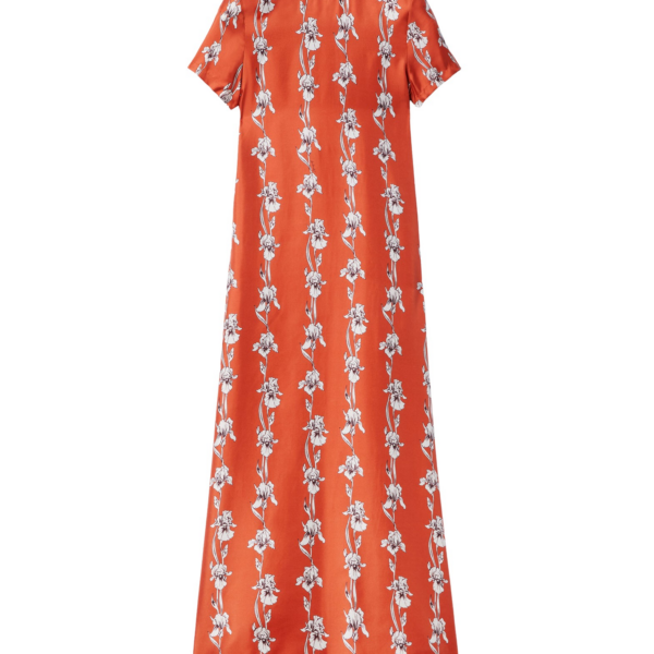 La DoubleJ Swing Dress Peonies Blue in Jacquard - Dresses - Milanese Maximalist Fashion at Luxury Shoes 
