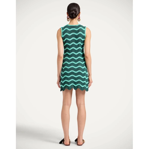 La DoubleJ Swing Dress Rio Verde in Silk Twill - Dresses - Milanese Maximalist Fashion at Luxury Shoes 
