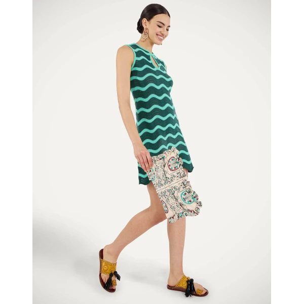 La DoubleJ Swing Dress Rio Verde in Silk Twill - Dresses - Milanese Maximalist Fashion at Luxury Shoes 