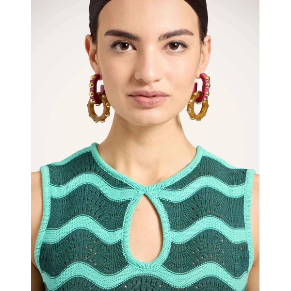La DoubleJ Swing Dress Rio Verde in Silk Twill - Dresses - Milanese Maximalist Fashion at Luxury Shoes 