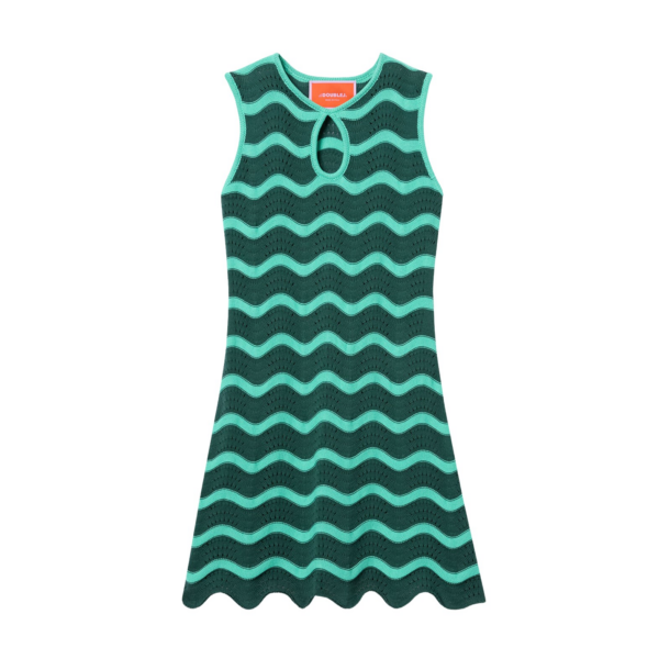 La DoubleJ Swing Dress Rio Verde in Silk Twill - Dresses - Milanese Maximalist Fashion at Luxury Shoes 