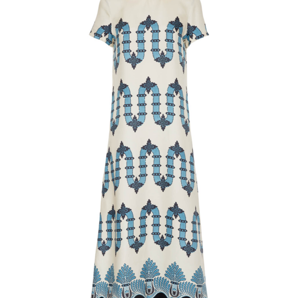 La DoubleJ Swing Dress Scirocco Placée Ivory in Silk Twill - Dresses - Milanese Maximalist Fashion at Luxury Shoes 