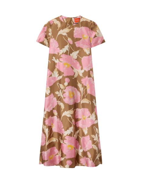 La DoubleJ Swing Dress Sylph Khaki in Silk Twill - Dresses - Milanese Maximalist Fashion at Luxury Shoes 