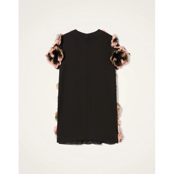 La DoubleJ Swing Dress Tulip Placée Pale Pink in Silk Twill - Dresses - Milanese Maximalist Fashion at Luxury Shoes 