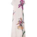 La DoubleJ Waldorf Dress Oasis Ombré Placée Geen & Red in Crepe De Chine - Dresses - Milanese Maximalist Fashion at Luxury Shoes 