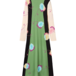 La DoubleJ Wavy Swing Dress Bicolor White & Chocolate in Cotton Knit - Dresses - Milanese Maximalist Fashion at Luxury Shoes 