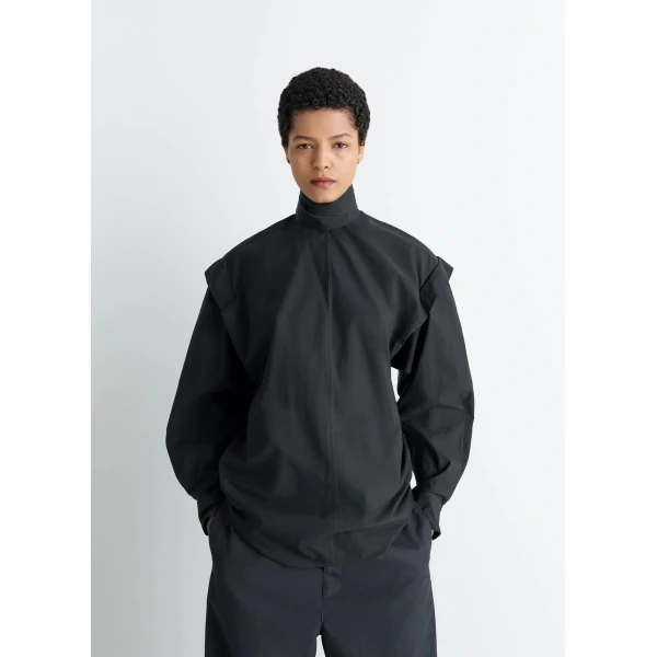 Lemaire Ascot Blouse Washed Cotton Silk - Tops - Parisian Minimalist Luxury at Luxury Shoes 