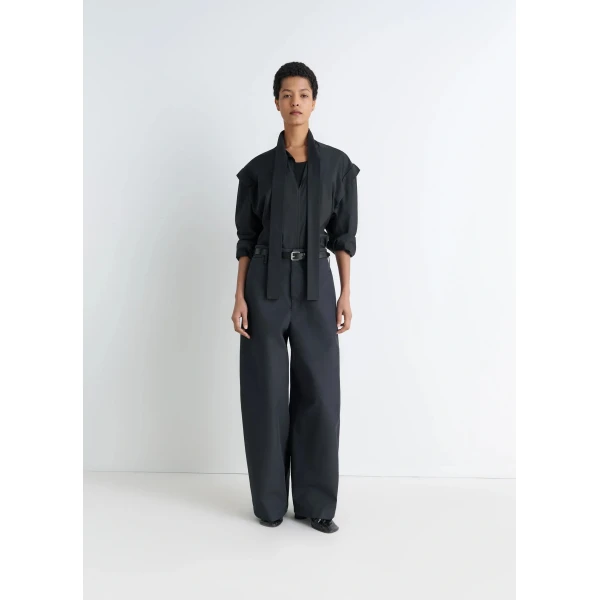Lemaire Ascot Blouse Washed Cotton Silk - Tops - Parisian Minimalist Luxury at Luxury Shoes 