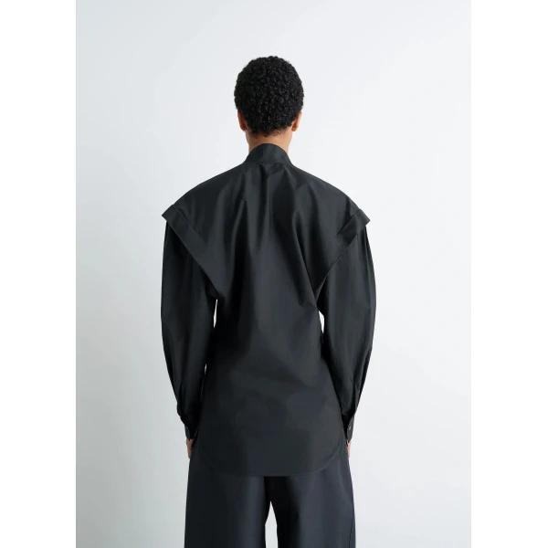 Lemaire Ascot Blouse Washed Cotton Silk - Tops - Parisian Minimalist Luxury at Luxury Shoes 