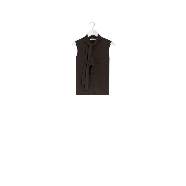 Lemaire Asymmetrical Sleeveless Cardigan in Merino Blend - Knitwear - Parisian Minimalist Luxury at Luxury Shoes 