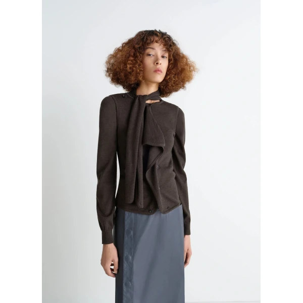 Lemaire Asymmetrical Sleeveless Cardigan in Merino Blend - Knitwear - Parisian Minimalist Luxury at Luxury Shoes 
