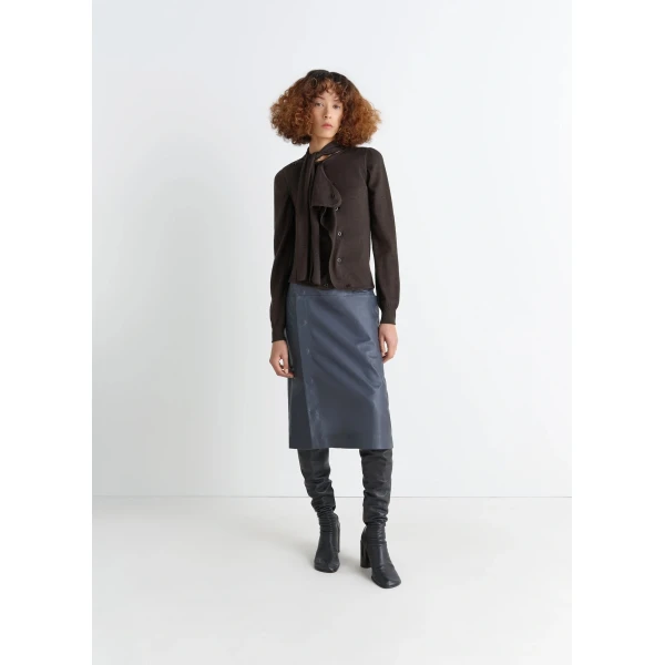 Lemaire Asymmetrical Sleeveless Cardigan in Merino Blend - Knitwear - Parisian Minimalist Luxury at Luxury Shoes 