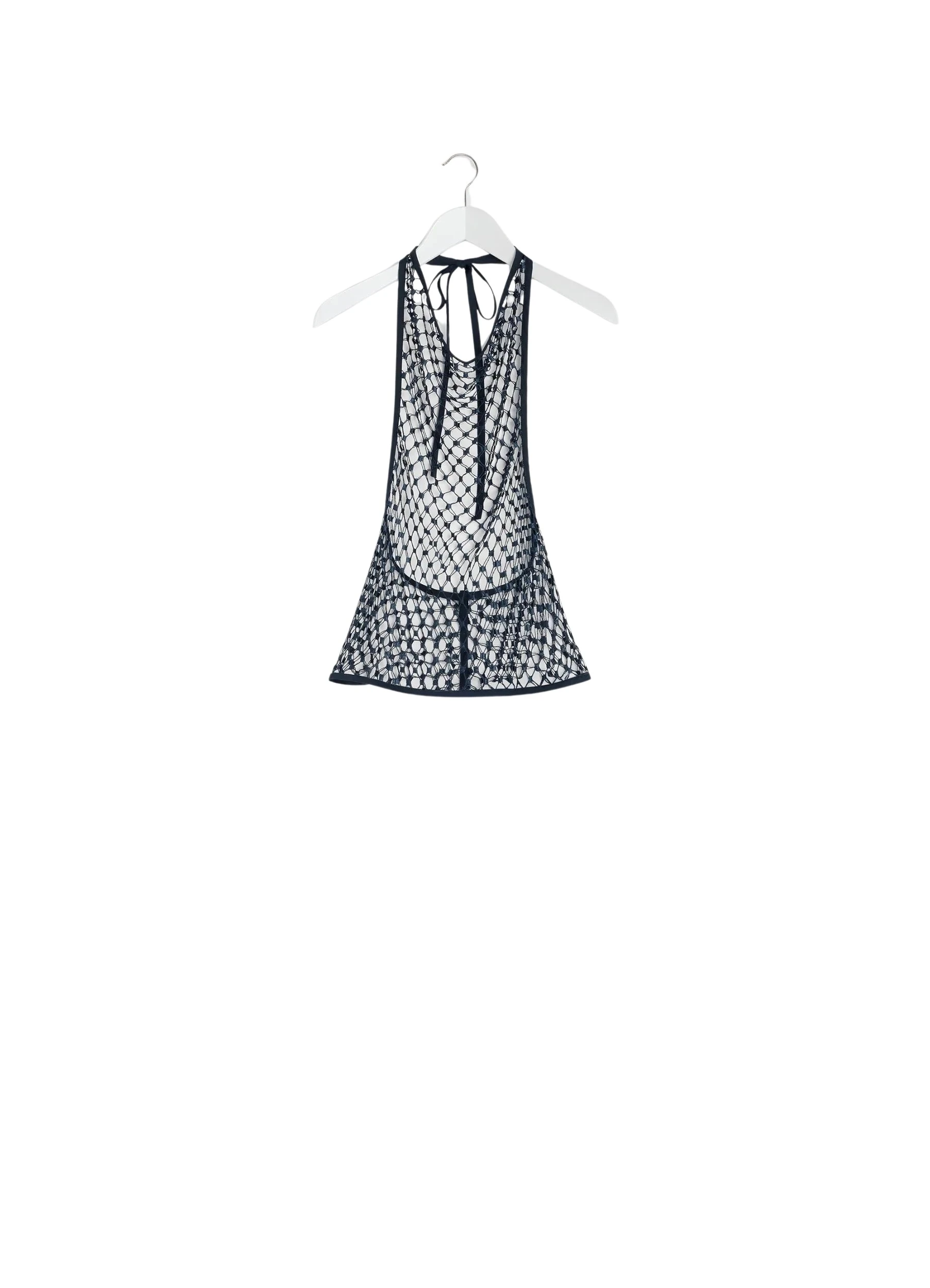 Lemaire Fishnet Halter Top in Lace Veil - Tops - Parisian Minimalist Luxury at Luxury Shoes 