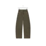 Lemaire High Waisted Curved Pants in Denim - Pants - Parisian Minimalist Luxury at Luxury Shoes 