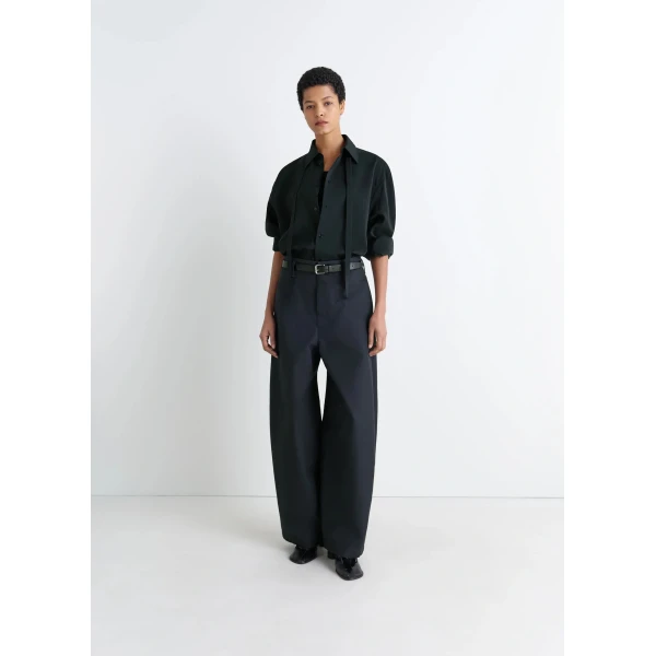 Lemaire Large Chino in Cotton Twill - Pants - Parisian Minimalist Luxury at Luxury Shoes 