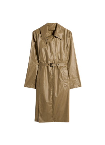 Lemaire Light Wrap Coat in Light Coated Cotton - Coats - Parisian Minimalist Luxury at Luxury Shoes 