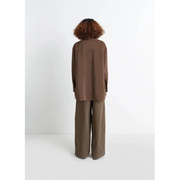 Lemaire Long Shirt with Tie in Dry Silk - Tops - Parisian Minimalist Luxury at Luxury Shoes 