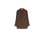 Lemaire Long Shirt with Tie in Dry Silk - Tops - Parisian Minimalist Luxury at Luxury Shoes 