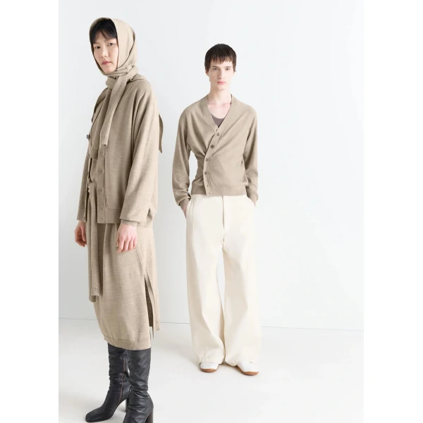 Lemaire Relaxed Twisted Cardigan in Merino Blend - Knitwear - Parisian Minimalist Luxury at Luxury Shoes 
