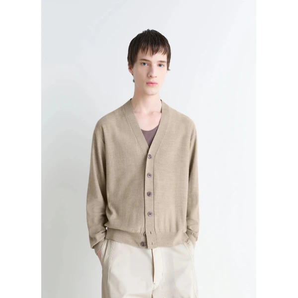 Lemaire Relaxed Twisted Cardigan in Merino Blend - Knitwear - Parisian Minimalist Luxury at Luxury Shoes 