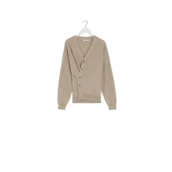 Lemaire Relaxed Twisted Cardigan in Merino Blend - Knitwear - Parisian Minimalist Luxury at Luxury Shoes 