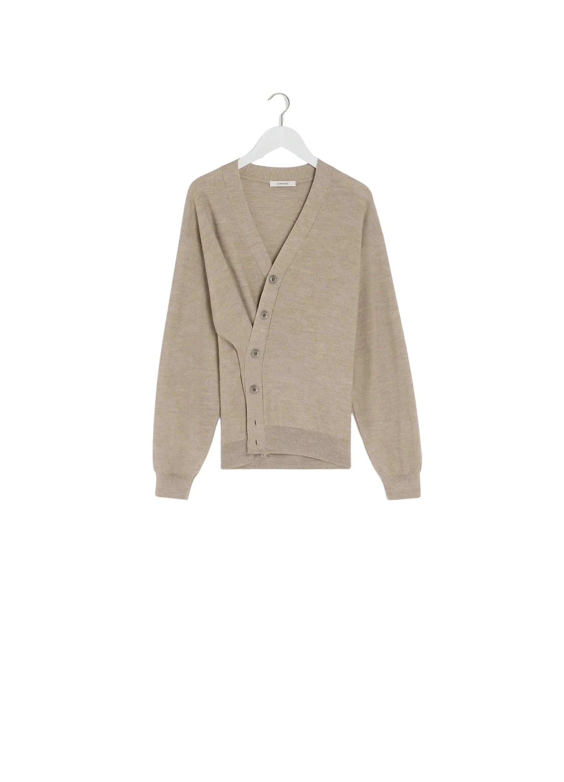 Lemaire-Relaxed-Twisted-Cardigan-in-Merino-Blend-coveti11627_nobg Lemaire Relaxed Twisted Cardigan in Merino Blend - Knitwear - Parisian Minimalist Luxury at Luxury Shoes