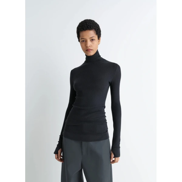 Lemaire Seamless High Neck Top in Fine Wool - Tops - Parisian Minimalist Luxury at Luxury Shoes 