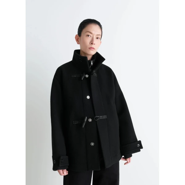 Lemaire Short Duffle Coat in Wool - Coats - Parisian Minimalist Luxury at Luxury Shoes 