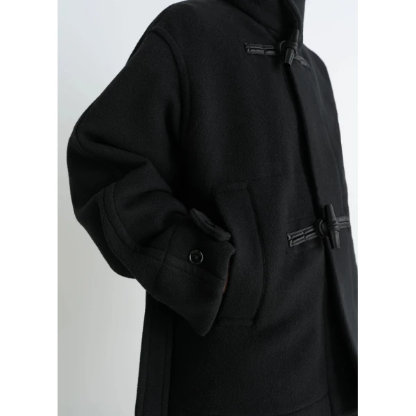 Lemaire Short Duffle Coat in Wool - Coats - Parisian Minimalist Luxury at Luxury Shoes 