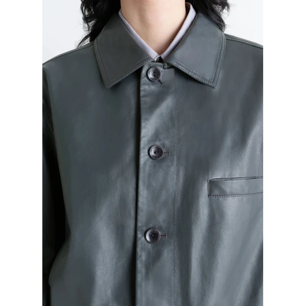 Lemaire Soft Leather Blouson - Jackets - Parisian Minimalist Luxury at Luxury Shoes 