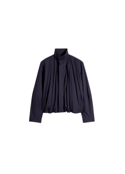 Lemaire Soft Pleated Blouson in Cotton Satin - Jackets - Parisian Minimalist Luxury at Luxury Shoes 