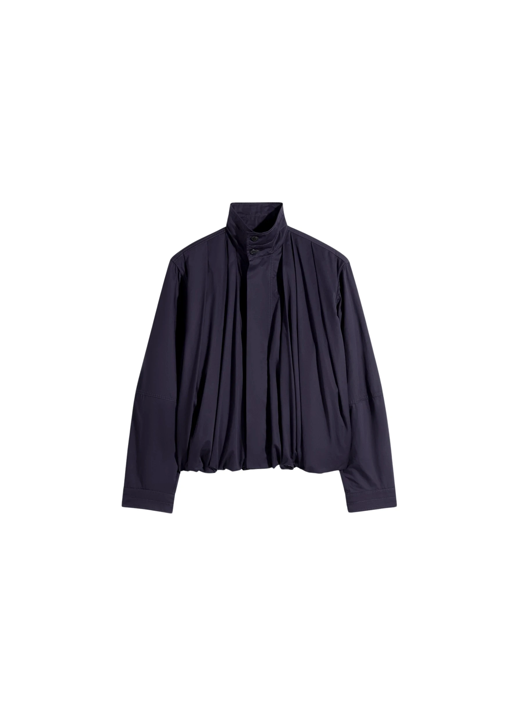 Lemaire Soft Pleated Blouson in Cotton Satin - Jackets - Parisian Minimalist Luxury at Luxury Shoes 