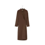 Lemaire Straight Collar Twisted Dress in Dry Silk - Dresses - Parisian Minimalist Luxury at Luxury Shoes 