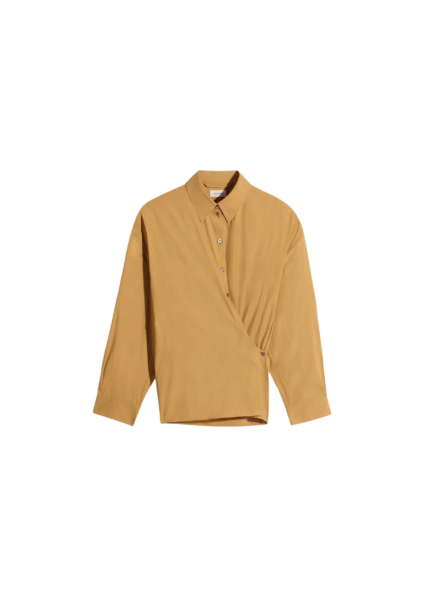 Lemaire Straight Collar Twisted Shirt in Washed Cotton Silk - Tops - Parisian Minimalist Luxury at Luxury Shoes 
