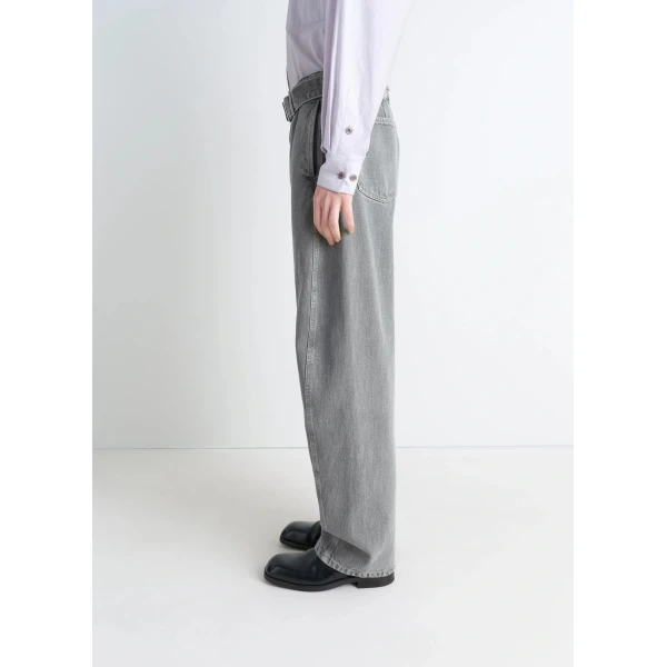Lemaire Twisted Belted Pants in Denim - Pants - Parisian Minimalist Luxury at Luxury Shoes 