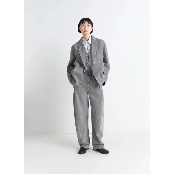 Lemaire Twisted Belted Pants in Denim - Pants - Parisian Minimalist Luxury at Luxury Shoes 