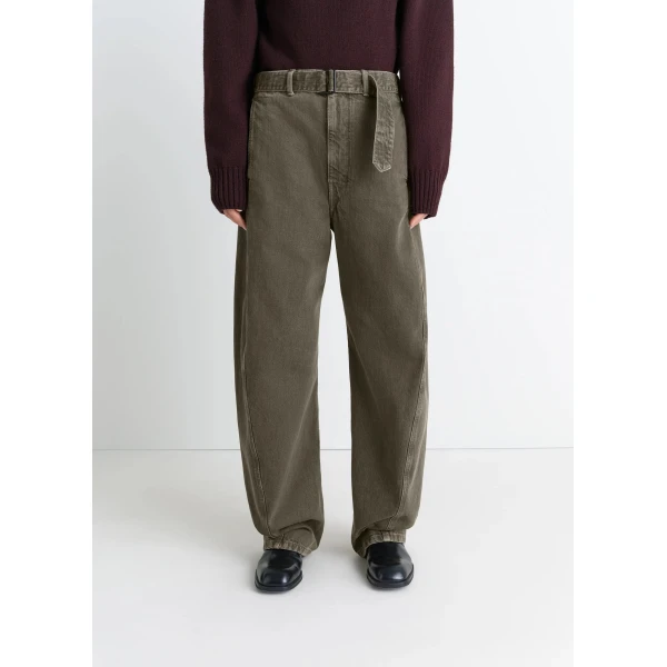 Lemaire Twisted Belted Pants in Denim - Pants - Parisian Minimalist Luxury at Luxury Shoes 