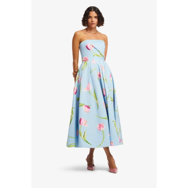 Leo Lin Lynn Bustier Midi Dress - Leo Lin Dress - Australian Luxury Fashion - Shop at Luxury Shoes 