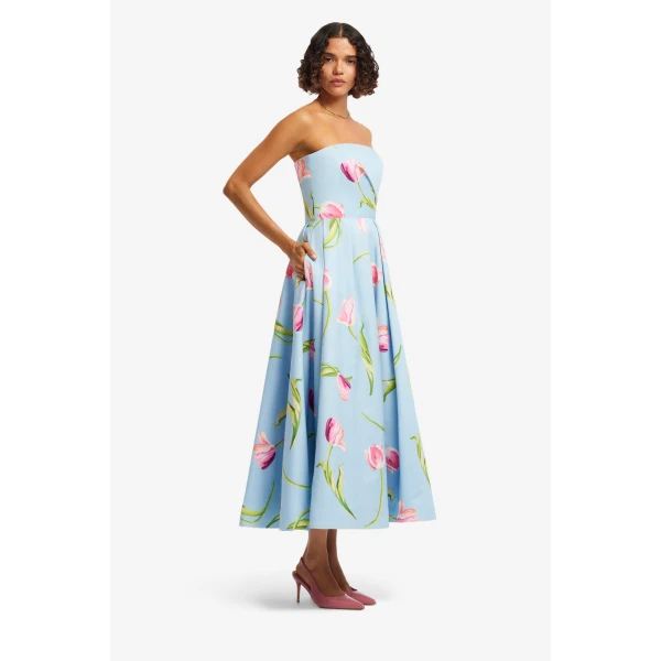 Leo Lin Lynn Bustier Midi Dress - Leo Lin Dress - Australian Luxury Fashion - Shop at Luxury Shoes 