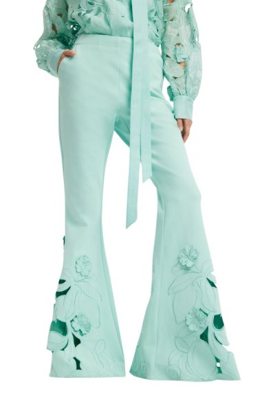 Leo Lin Vera Appliqué Flared Pants - Leo Lin Dress - Australian Luxury Fashion - Shop at Luxury Shoes 