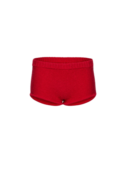 Magda Butrym Cotton and linen knit shorts in red