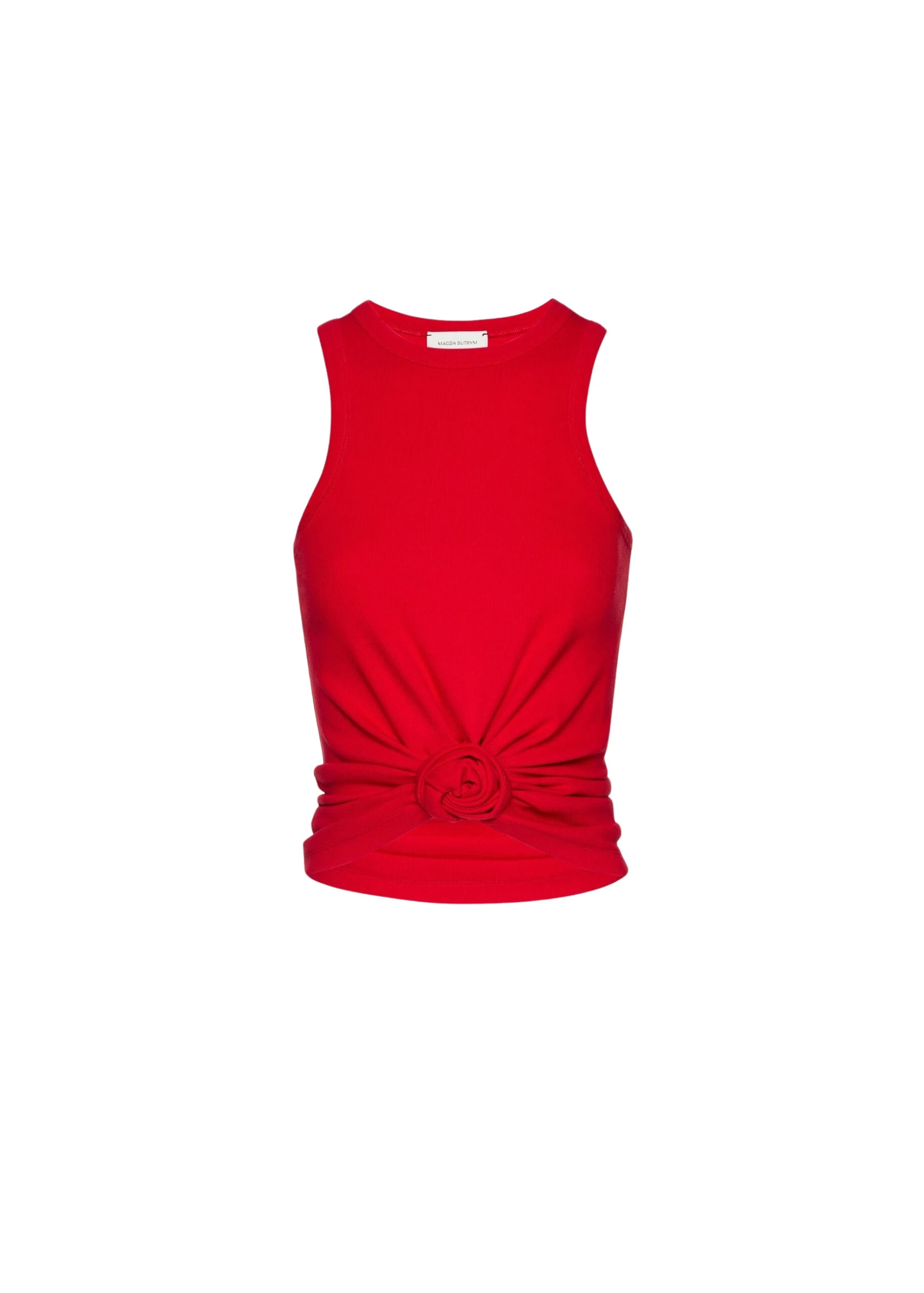 Magda-Butrym-Knotted-ribbed-tank-top-in-red-scaled89777_nobg Magda Butrym Knotted ribbed tank top in red